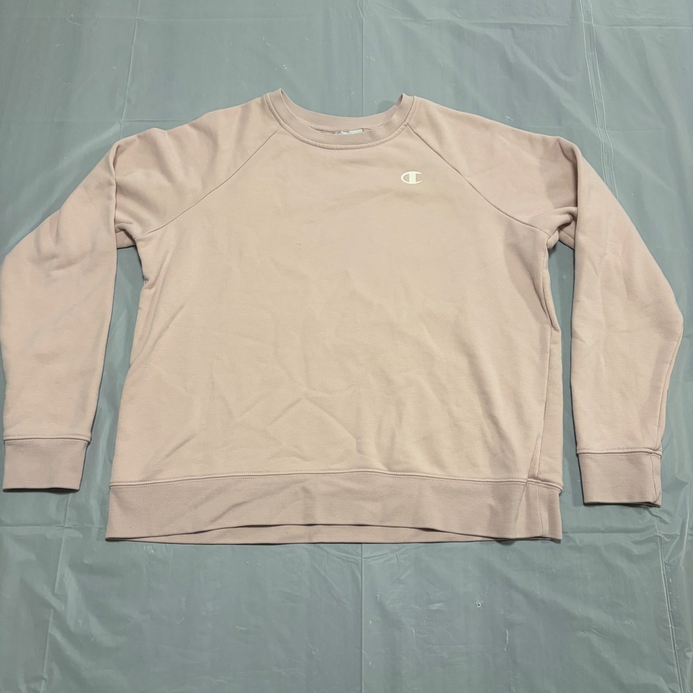 Champion Authentic Athleticwear Pink Raglan Sweatshirt Womens Large L Pullover